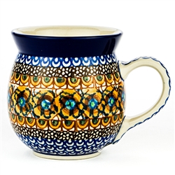 Polish Pottery 16 oz. Bubble Mug. Hand made in Poland. Pattern U152 designed by Maryla Iwicka.