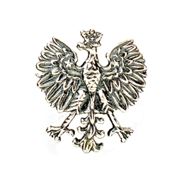 Polish Sterling Silver Eagle Lapel Pin 5/8" Dia.