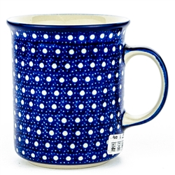 Polish Pottery 8 oz. Everyday Mug. Hand made in Poland. Pattern U158 designed by Maria Ciszewska.