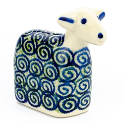 Polish Pottery 4" Lamb. Hand made in Poland.