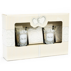 Lovely set of two shot glasses with the traditional Polish toast - Sto Lat!
&#8203;Gift Boxed.