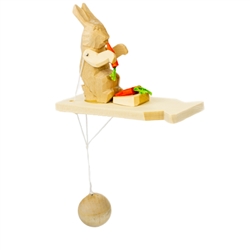 Most of the Russian action toys feature bears in action. Here's an Old World wooden rabbit munching on his favorite snack of fresh carrots!
Not for children under the age of 3 due to small parts.