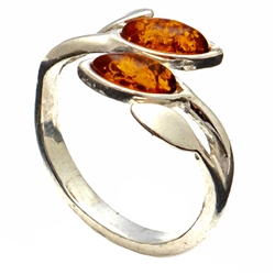 Amber Leaves Honey Amber Ring