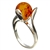 Petite size honey round amber set in sterling silver.