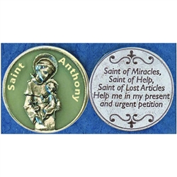 Saint Anthony Glow in the Dark Pocket Token (Coin). Great for your pocket or coin purse.