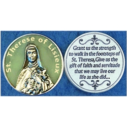 Saint Therese of Lisieux Glow in the Dark Pocket Token (Coin). Great for your pocket or coin purse.