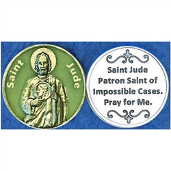 Saint Jude Glow in the Dark Pocket Token (Coin). Great for your pocket or coin purse.