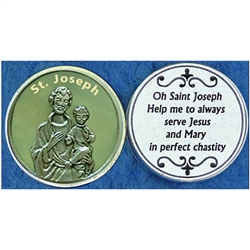 Saint Joseph Glow in the Dark Pocket Token (Coin). Great for your pocket or coin purse.