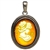 Beautiful oval shaped sterling silver amber cameo pendant. The cameo is hand carved from the back of the pendant. Nicely detailed. Size is approx 1.75" x 1.2".