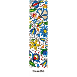 This is a beautiful Kashub floral pattern printed on a bookmark with a white background. Back of the bookmark includes a map of Poland and an explanation in English and Polish about this pattern.