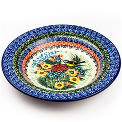 Polish Pottery 9.5" Soup / Pasta Plate. Hand made in Poland. Pattern U3358 designed by Teresa Liana.