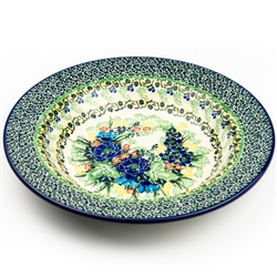 Polish Pottery 9.5" Soup / Pasta Plate. Hand made in Poland. Pattern U4722 designed by Teresa Liana.