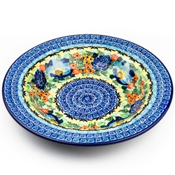 Polish Pottery 9.5" Soup / Pasta Plate. Hand made in Poland. Pattern U4683 designed by Teresa Liana.