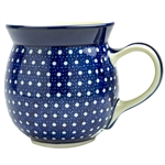 Polish Pottery 11 oz. Bubble Mug. Hand made in Poland. Pattern U158 designed by Maria Ciszewska.