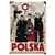 Post Card: Polska-Kolednicy, Polish Tourist Poster, Polish Tourist Poster designed by artist Ryszard Kaja. It has now been turned into a post card size 4.75" x 6.75" - 12cm x 17cm.