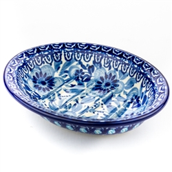 Polish Pottery 5.5" Soap Dish. Hand made in Poland. Pattern U214 designed by Irena Maczka.