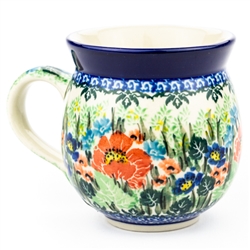 Polish Pottery 11 oz. Bubble Mug. Hand made in Poland. Pattern U4723 designed by Teresa Liana.