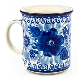 Polish Pottery 8 oz. Everyday Mug. Hand made in Poland. Pattern U214 designed by Irena Maczka.
