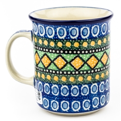 Polish Pottery 8 oz. Everyday Mug. Hand made in Poland. Pattern U323 designed by Maria Starzyk.