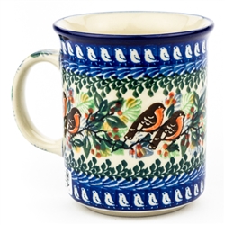 Polish Pottery 8 oz. Everyday Mug. Hand made in Poland. Pattern U2649 designed by Maria Starzyk.