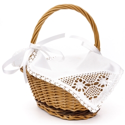 The tradition of having foods for the Easter meal blessed on Holy Saturday is practiced in Poland and in the US. In Poland a wicker basket is filled with a sampling of the Easter meal and covered with a decorative cloth.