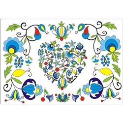 Kaszub Heart Motif Post Card - Kashubian Design
