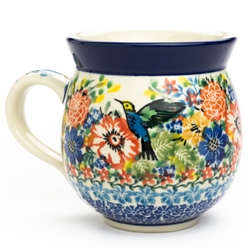 Polish Pottery 11 oz. Bubble Mug. Hand made in Poland. Pattern U3356 designed by Teresa Liana.