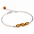 This sterling silver bracelet features a gorgeous row of honey amber. Size is 7.5" diameter with a 1" extender.