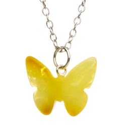 Butterfly Amber necklace comes with a 16" sterling silver chain with a 2" extender.