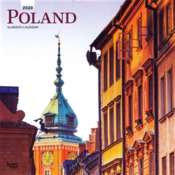 This beautiful 16 month calendar features 12 city and country scenes in full color, suitable for framing. All English language and US weekly format (Sunday is the first day of the week). Polish holidays and names days are not listed.