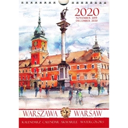 This beautiful small format spiral bound 14 month wall calendar features the works of Polish artist Katarzyna Tomala. 15 scenes of Warsaw in watercolours.