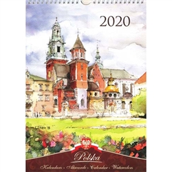 This beautiful large format spiral bound wall calendar features the works of Polish artist Katarzyna Tomala. 15 scenes from around Poland in watercolours. Includes all Polish holidays and names days in Polish. European layout-Monday is the first day of wk