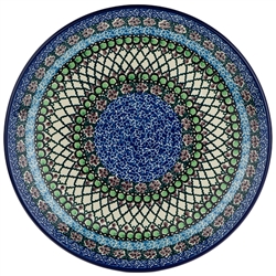 Polish Pottery 10.5" Dinner Plate. Hand made in Poland. Pattern U4516 designed by Teresa Liana.