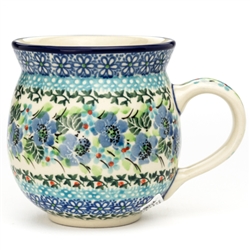 Polish Pottery 11 oz. Bubble Mug. Hand made in Poland. Pattern U4803 designed by Teresa Liana.