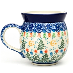 Polish Pottery 11 oz. Bubble Mug. Hand made in Poland. Pattern U4174 designed by Jolanta Okraska.