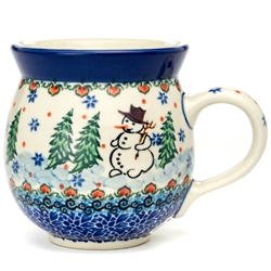 Polish Pottery 11 oz. Bubble Mug. Hand made in Poland. Pattern U4661 designed by Teresa Liana.