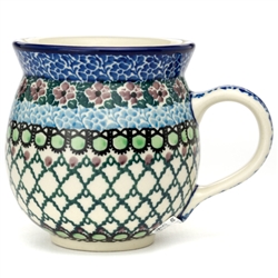 Polish Pottery 11 oz. Bubble Mug. Hand made in Poland. Pattern U4516 designed by Teresa Liana.