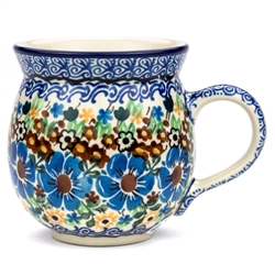 Polish Pottery 11 oz. Bubble Mug. Hand made in Poland. Pattern U1748 designed by Maria Starzyk.