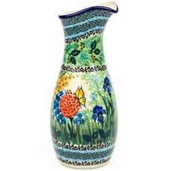 Polish Pottery 10.5" Carafe. Hand made in Poland. Pattern U2210 designed by Teresa Liana.