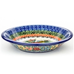 Polish Pottery 8.5" Soup Plate / Bowl. Hand made in Poland. Pattern U3358 designed by Teresa Liana.