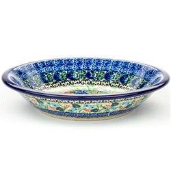 Polish Pottery 8.5" Soup Plate / Bowl. Hand made in Poland. Pattern U4010 designed by Teresa Liana.