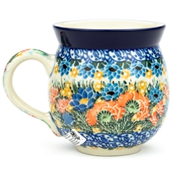 Polish Pottery 11 oz. Bubble Mug. Hand made in Poland. Pattern U4711 designed by Maria Starzyk.