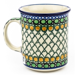 Polish Pottery 20 oz. Everyday Mug. Hand made in Poland. Pattern U83 designed by Teresa Liana.