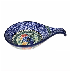 Polish Pottery 7" Condiment Dish. Hand made in Poland. Pattern U2544 designed by Maria Starzyk.