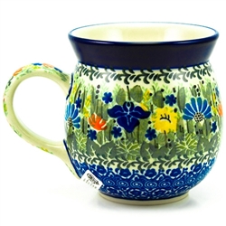 Polish Pottery 6 oz. Bubble Mug. Hand made in Poland. Pattern U2202 designed by Maria Starzyk.