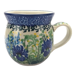 Polish Pottery 6 oz. Bubble Mug. Hand made in Poland. Pattern U2380 designed by Teresa Liana.