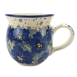 Polish Pottery 6 oz. Bubble Mug. Hand made in Poland. Pattern U4826 designed by Teresa Liana.