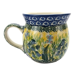 Polish Pottery 6 oz. Bubble Mug. Hand made in Poland. Pattern U1483 designed by Agnieszka Damian.