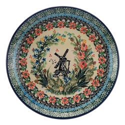 Polish Pottery 8" Dessert Plate. Hand made in Poland. Pattern U3523 designed by Teresa Liana.