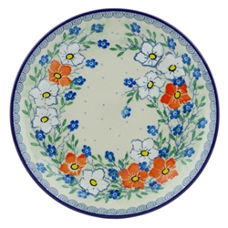 Polish Pottery 8" Dessert Plate. Hand made in Poland. Pattern U4782 designed by Maria Starzyk.